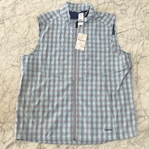 Tommy Bahama Blue and White Plaid Vest